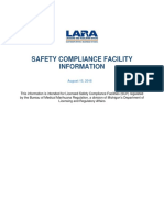 Safety Compliance Facility Information: August 15, 2018