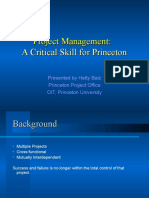 Project Management: A Critical Skill For Princeton