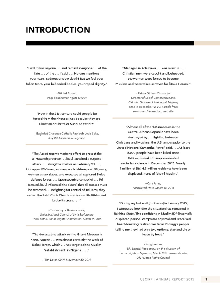3 1 Uscirf Annual Report 2015 Pdf Boko Haram World Politics