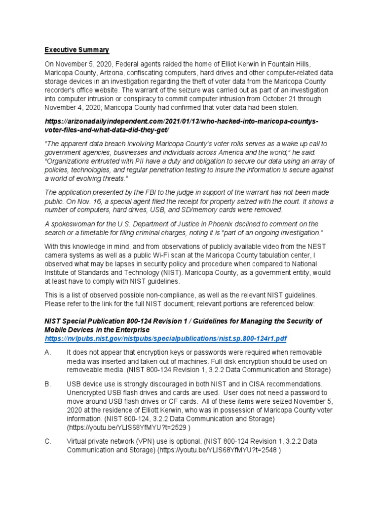 Maricopa County Audit - NIST - CISA