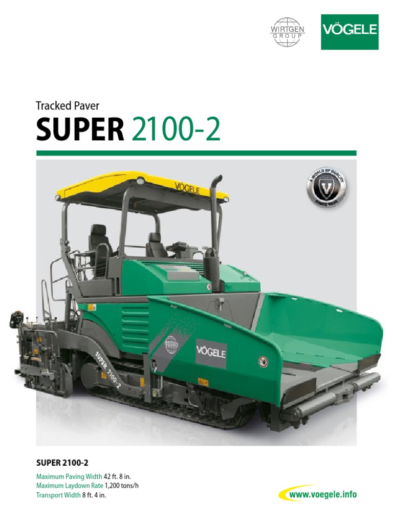 Super 2100 2 Vogele Wrgten | PDF | Road Surface | Engines