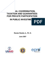 Optimal Coordination, Taxatiom and Guarantees For Private Participation in Public Investment