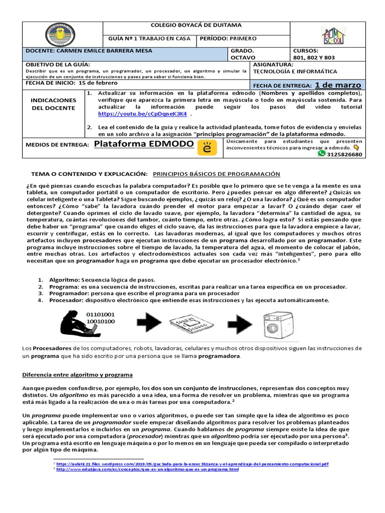 Instrucciones para Programar en PC | PDF | Programa de computadora ...