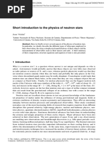 Short Introduction To The Physics of Neutron Stars