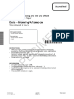 Unit h415 02 Law Making and The Law of Tort Sample Assessment Material