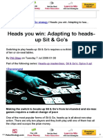 PKR - Heads You Win - Adapting To Heads-Up Sit & Go's