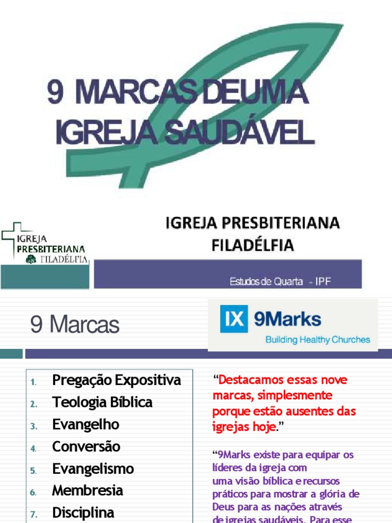 Nove Marcas de Uma Igreja Saudável | PDF | Igreja cristã | Igreja católica