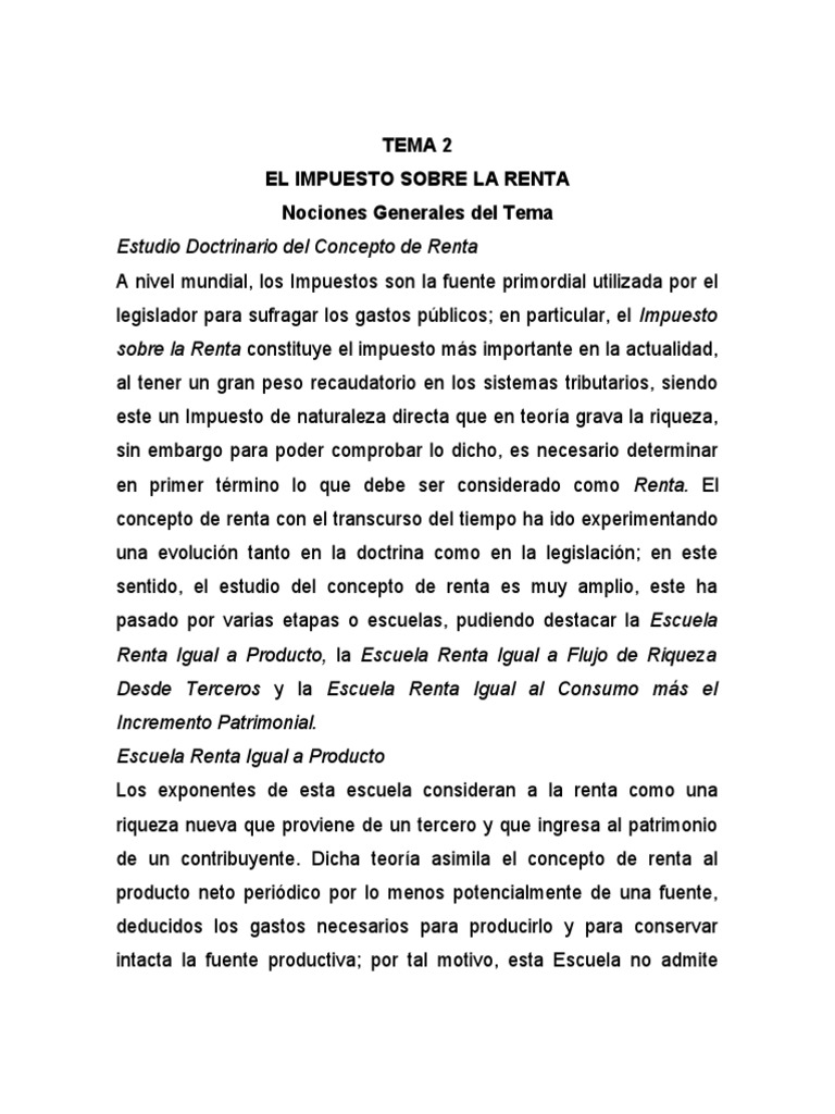 Estudio del Impuesto sobre la Renta | PDF | Impuesto sobre la renta ...