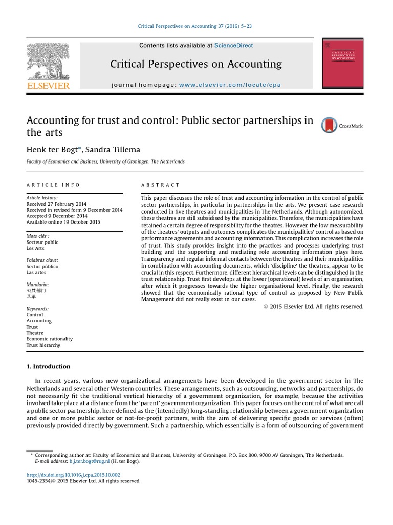 Trust and Control in Arts Partnerships | PDF | Partnership | Interview