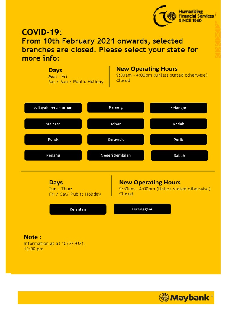 Mbb Branch List Covid 19 Pdf Malaysia