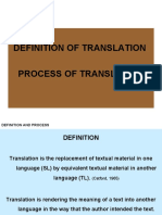 Definition of Translation Process of Translating