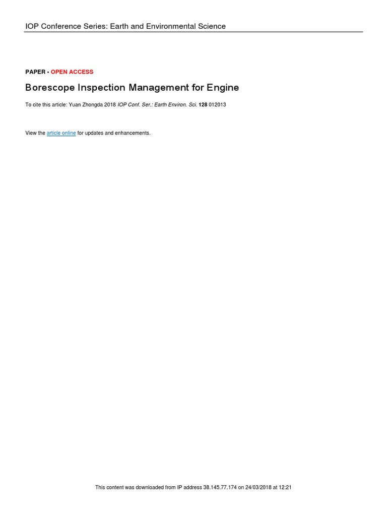 Engine Borescope Inspection Management | PDF | Turbine Engine Failure ...