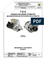 Job Sheet TDO 6 Mengidentifikasi Motor Starter dan Altenator