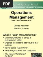 Operations Management: Course Instructor: Mansoor Qureshi