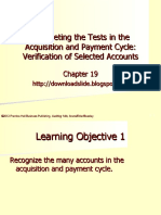Completing The Tests in The Acquisition and Payment Cycle: Verification of Selected Accounts