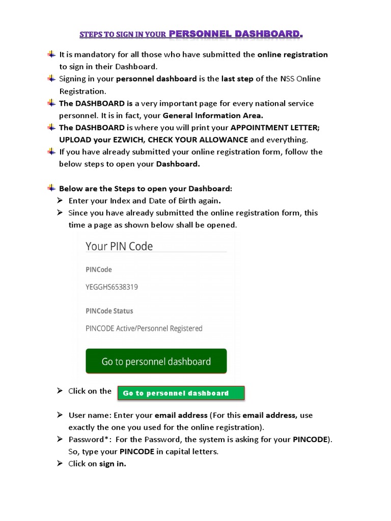 How To Open NSS Dashboard Area