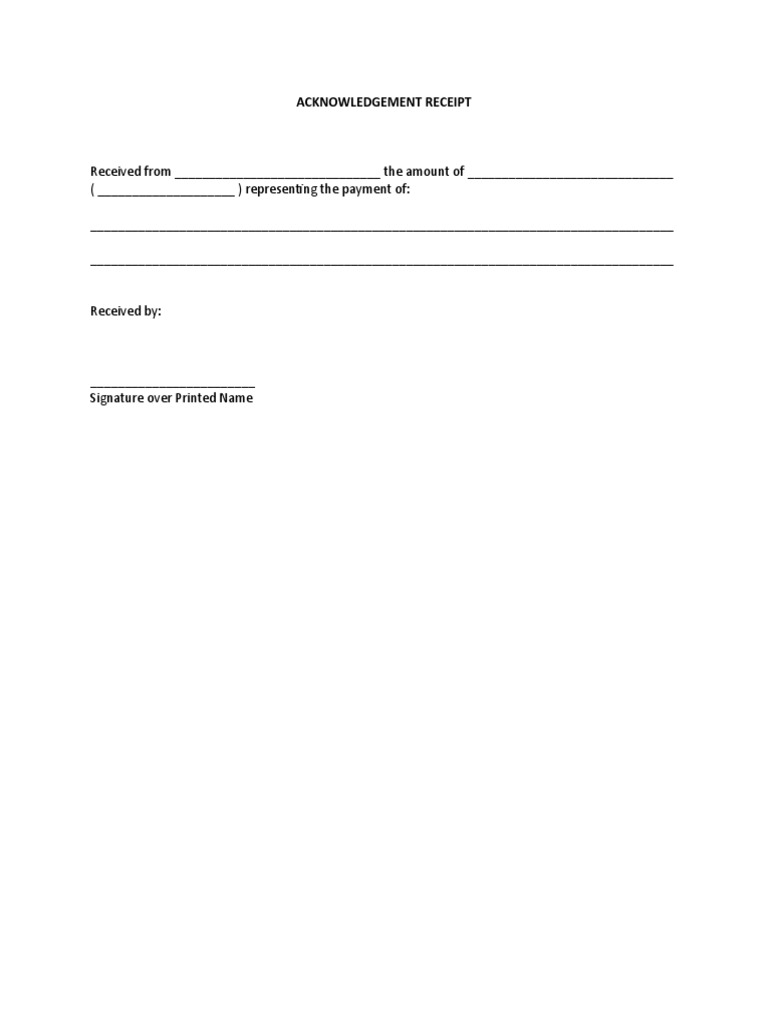 Acknowledgement Receipt Template | PDF