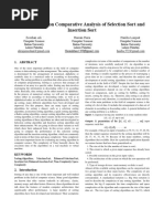 Review Paper On Comparative Analysis of Selection Sort and Insertion Sort