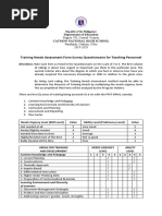 Teacher Needs Assessment Form | PDF | Educational Assessment ...