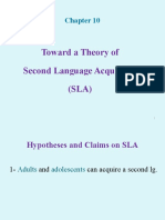 Toward A Theory of Second Language Acquisition (SLA)