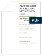 Psycholinguist Ics & Teaching Methodology (5655) : Assignment 1, Spring-19, Diploma Tefl