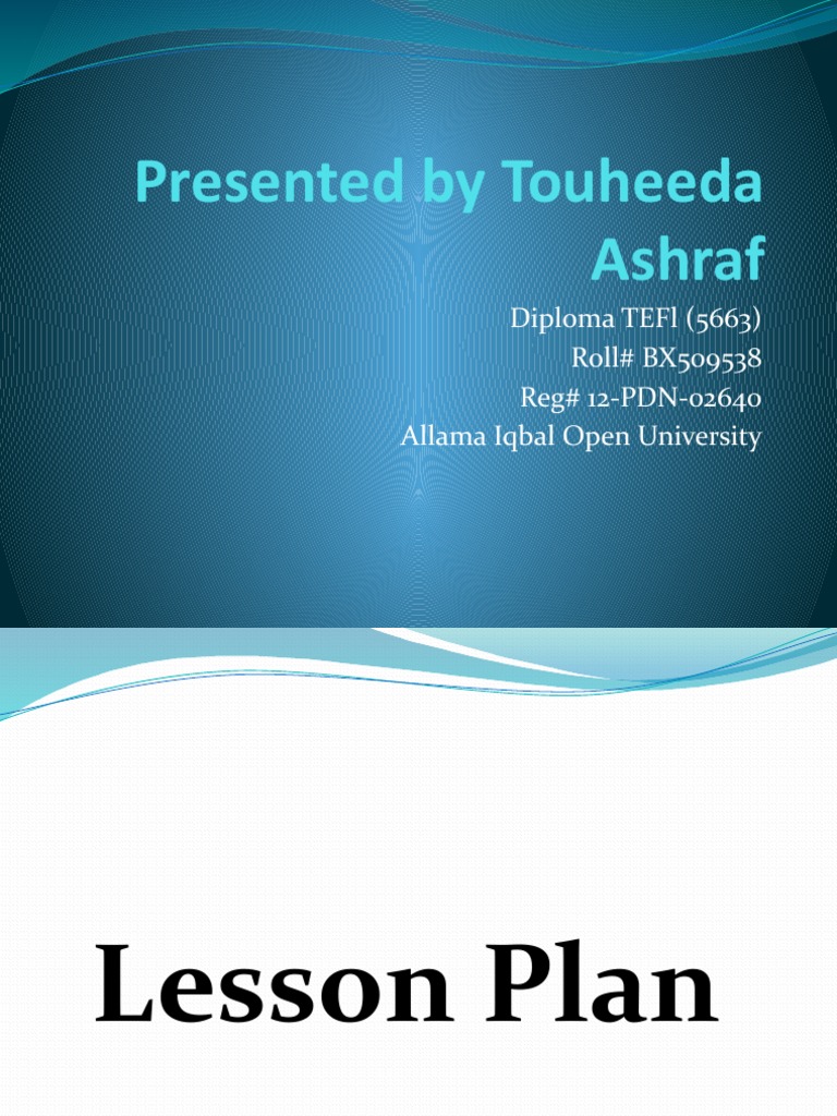 Presentation On Lesson Planing | PDF | Knowledge | Teachers