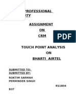 Touch Point Analysis on Bharti Airtel for CRM Assignment