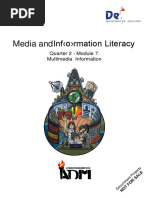 Media and LNF o Rmation Literacy: Quarter 2 - Module 7: Multimedia Information