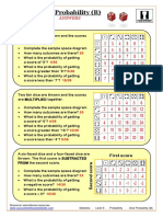 Statistics. Level 6. Probability. Dice Probability (B). ANSWERS