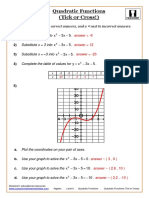 Algebra. Level 8. Quadratic Functions. Quadratic Functions (Tick or Cross)