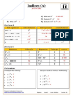 Algebra. Level 6. Index Notation. Indices (A). ANSWERS