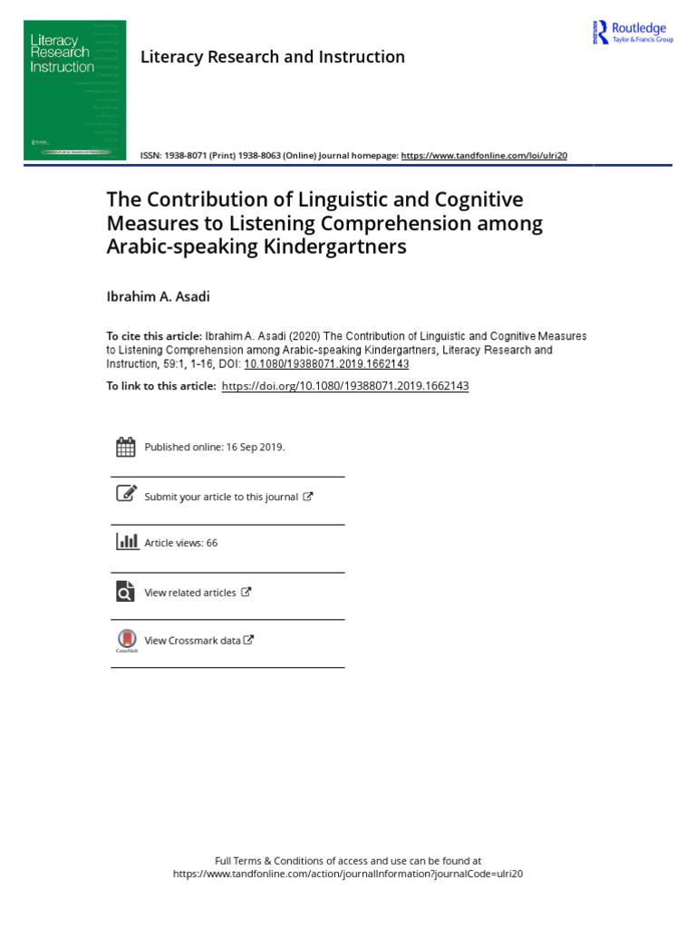 Listening Comprehension of Arabic Kindergarten | PDF | Arabic | Reading ...