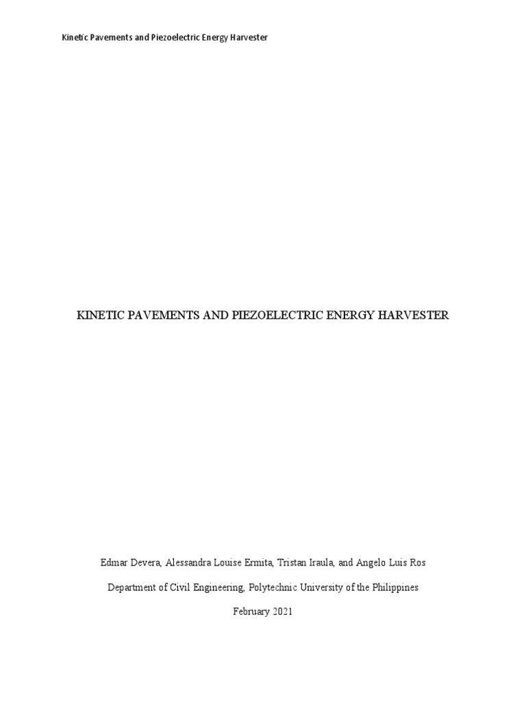 Kinetic Pavements for Energy Harvesting | PDF | Piezoelectricity ...