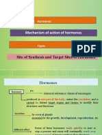 Mechanism of Action of Hormones: Site of Synthesis and Target Sites of Hormones