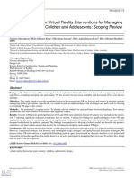 Design Strategies For Virtual Reality Interventions For Managing Pain and Anxiety in Children and Adolescents: Scoping Review