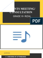 Parents Meeting/ Consultation: Grade Vi-Rizal