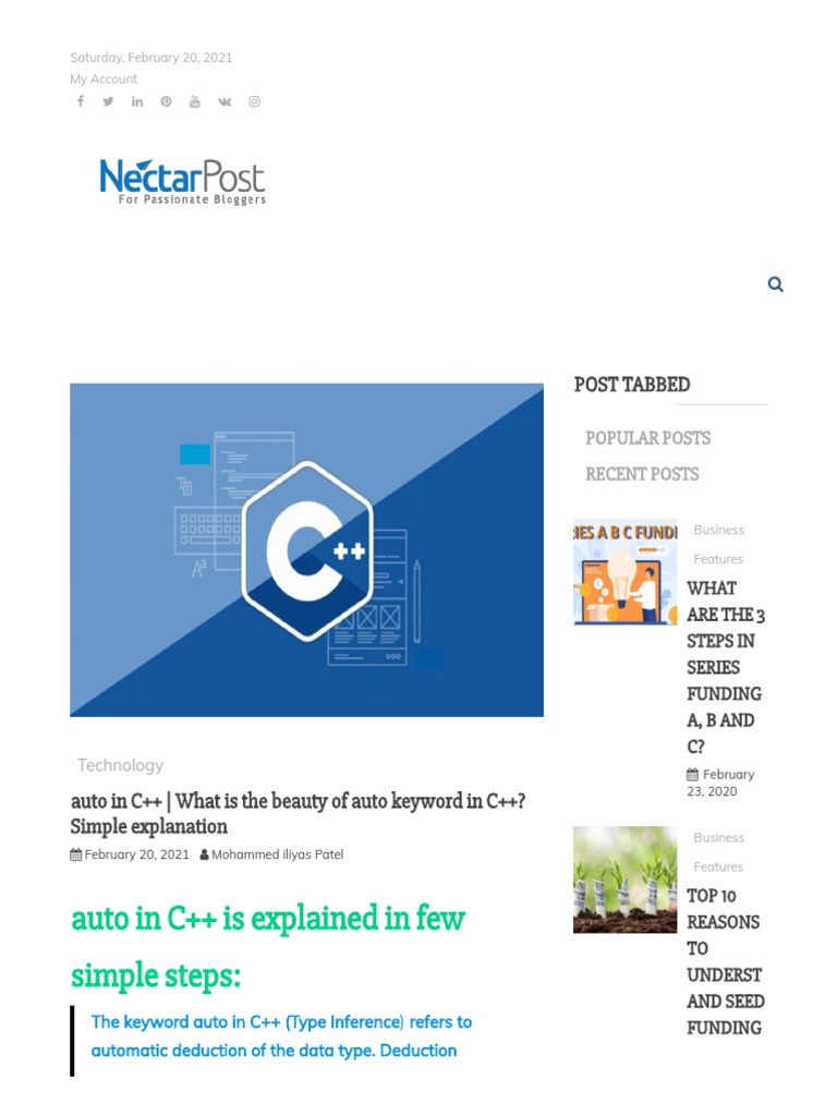 Auto in C++ - What Is The Beauty of Auto Keyword in C++ - Simple ...
