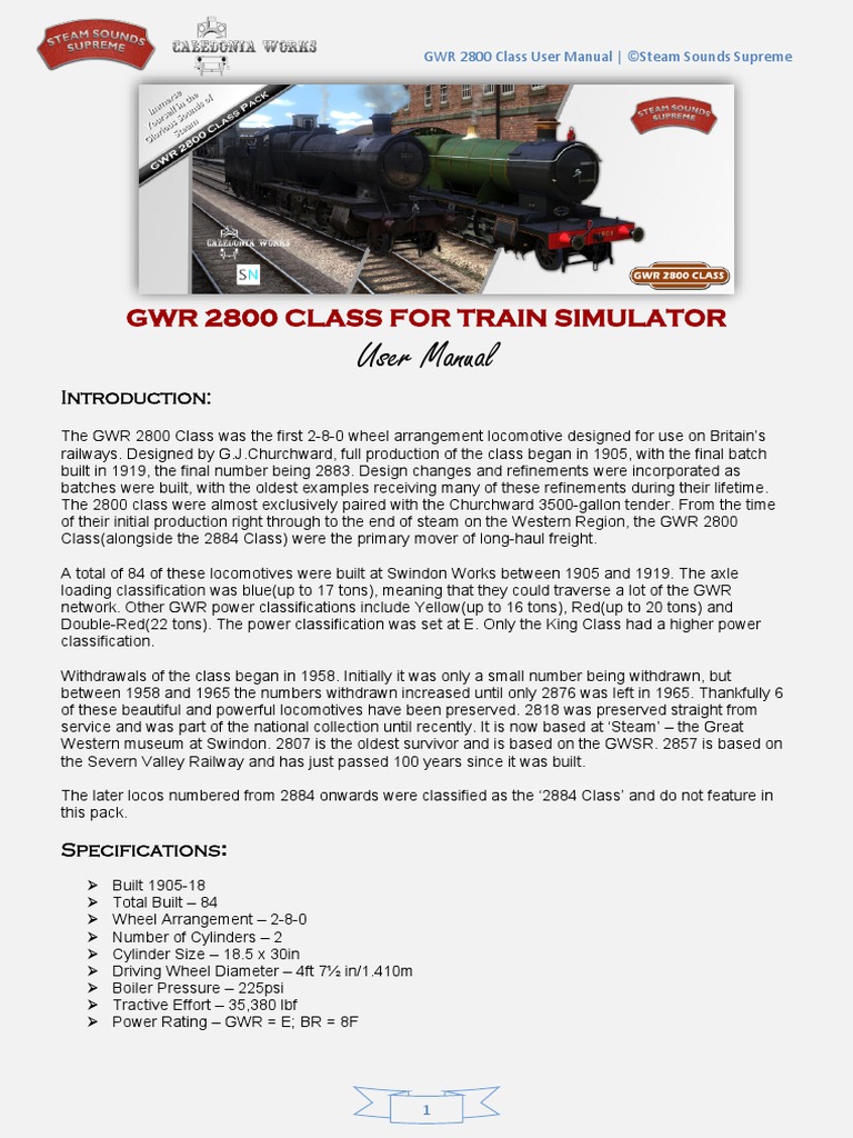 GWR 2800 Users Manual. | Download Free PDF | Great Western Railway ...
