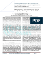 Effect of Dietary Supplementation of Garlic (Allium Sativum) Oil On The Growth Performance, Carcass Quality and Cost Implication of Broiler Chickens