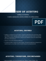 Overview of Auditing: Auditing Is An Attestation A Written Communication About The Reliability of A Written Assertion