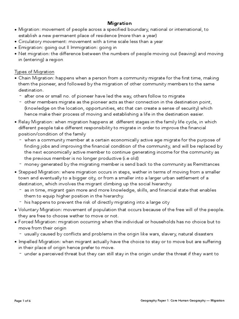 Understanding Migration Patterns | PDF | Human Migration | Immigration