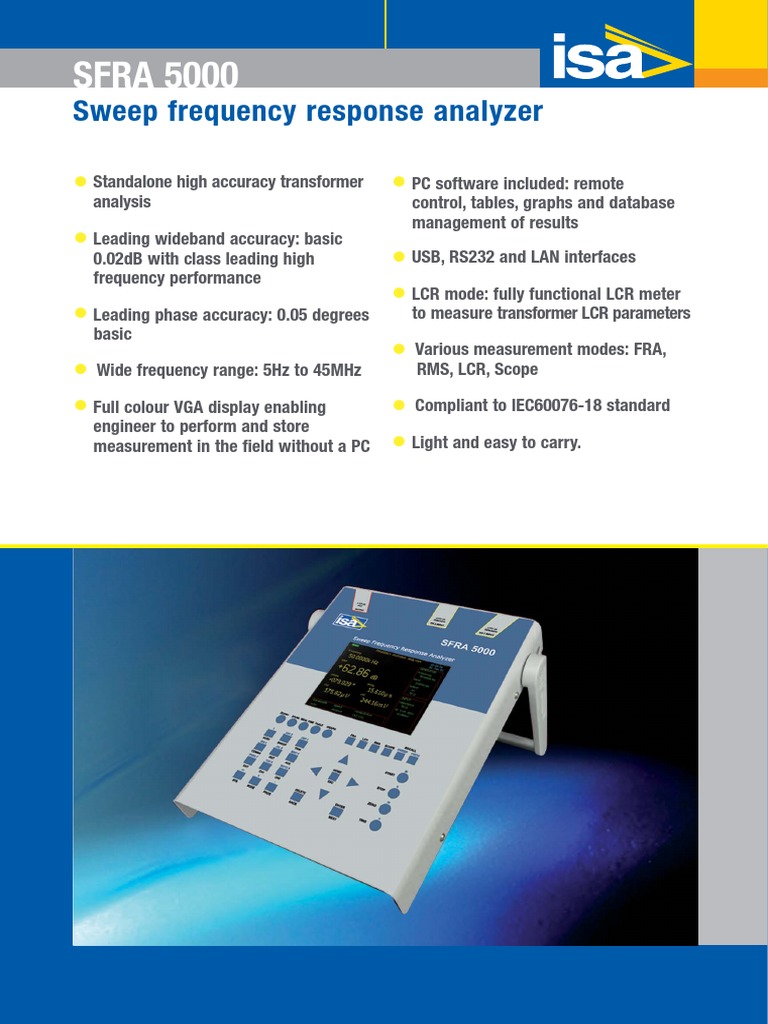 SFRA 5000 Sweep Frequency Response Analyzer PDF Computer