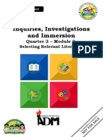 Inquiries, Investigations and Immersion: Quarter 3 - Module 3