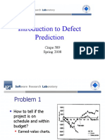 Introduction To Defect Prediction: Cmpe 589 Spring 2008