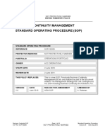 Business Continuity Management Standard Operating Procedure (Sop)