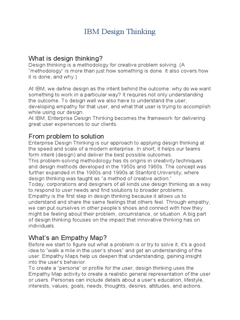 IBM Enterprise Design Thinking Keys | PDF | Design Thinking | Design