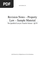 Revision Notes - Property Law - Sample Material: The Qualified Lawyers Transfer Scheme - QLTS