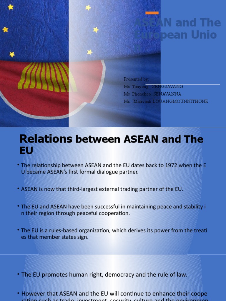 ASEAN-EU Relations Overview and Cooperation | PDF | European Union | Trade