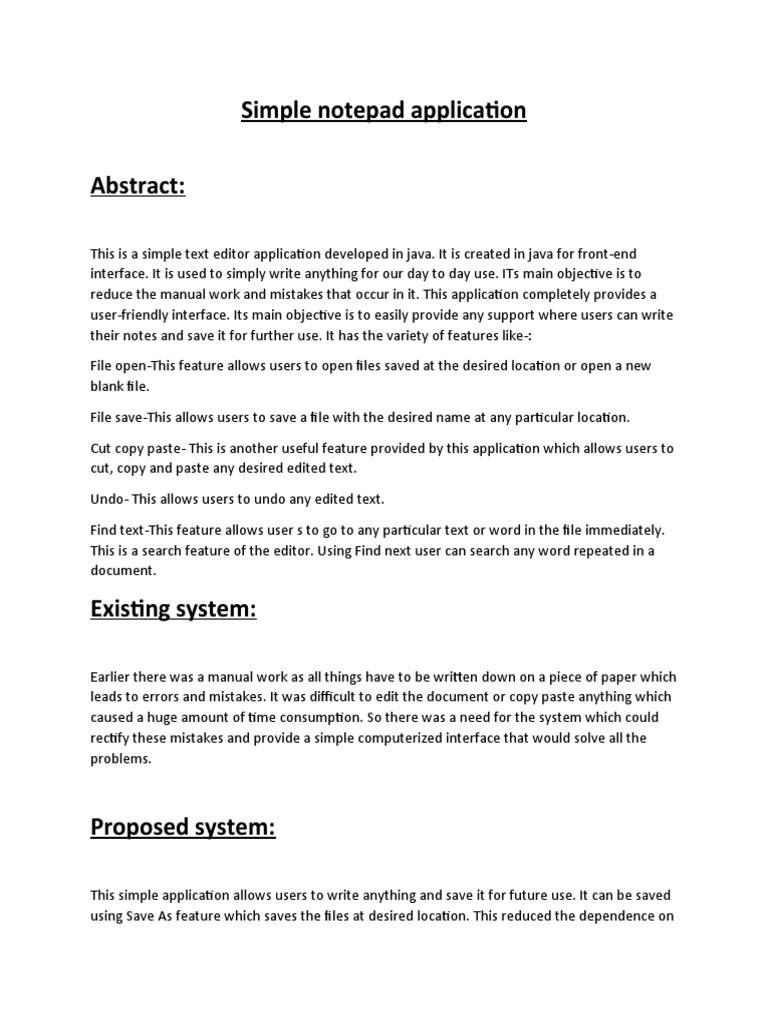 Notepad Application in Java PDF Computer File Modular Programming
