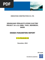 Design Parameters Report: Vishnugad Pipalkoti Hydro Electric Project (4 X 111 MW), THDC, Rishikesh, India